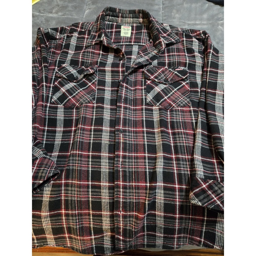 Dickies Ling‎ Sleeve Button Down Plaid Shirt 2Xl